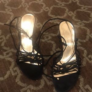 Dolce & Gabbana black suede strappy sandal. 36 1/2